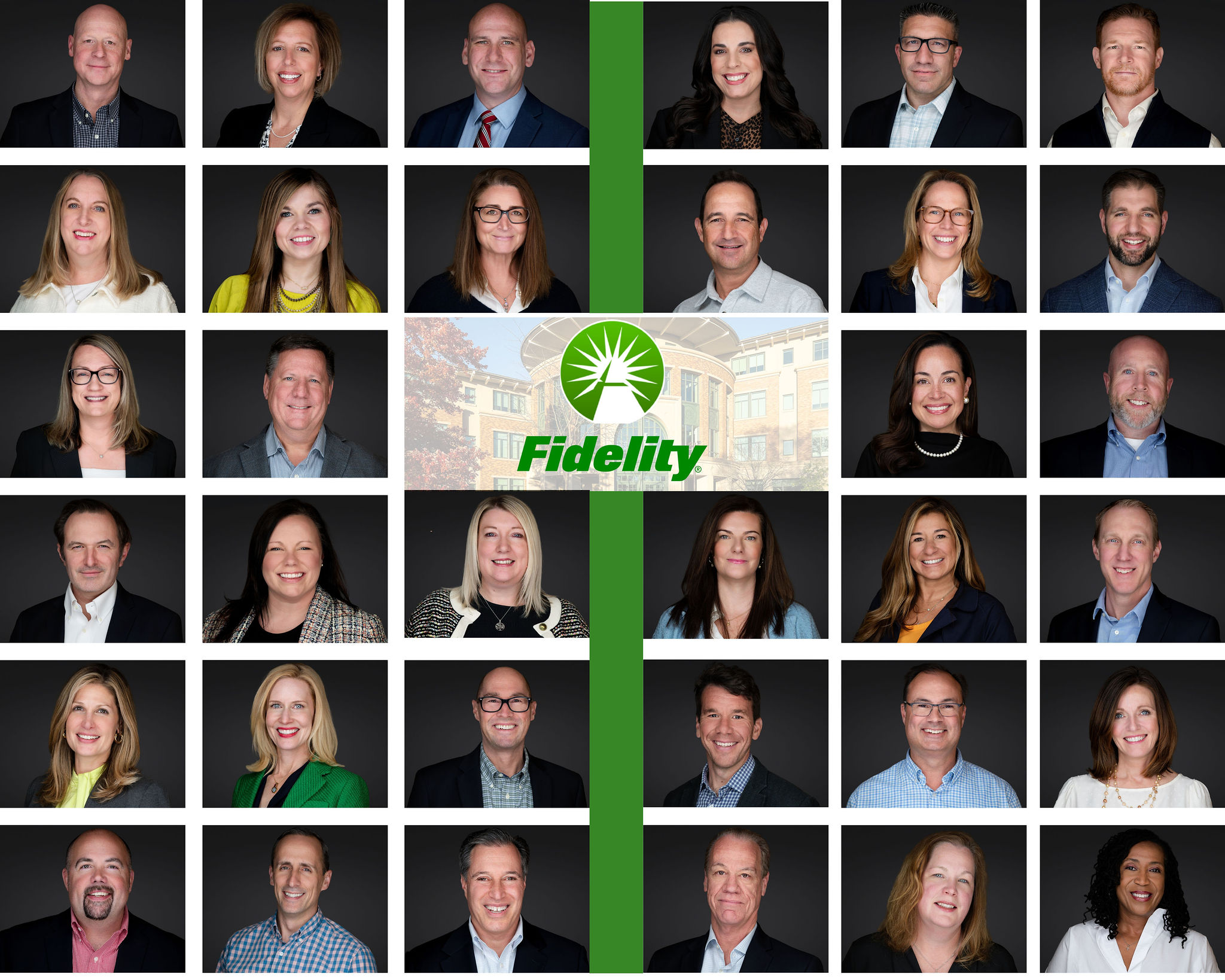 A collage of group headshots taken by Mark Denney.