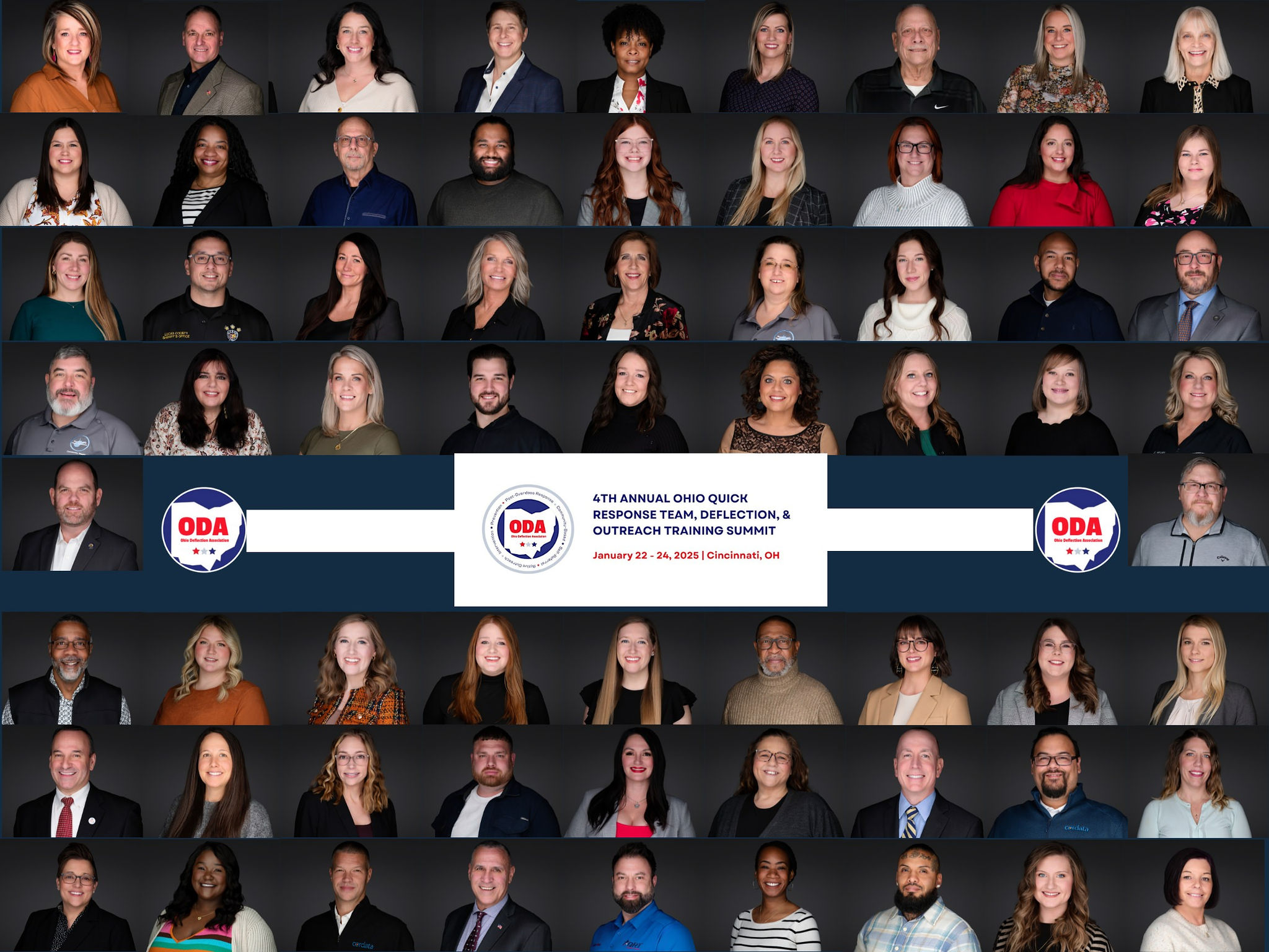 A collage of group headshots taken by Mark Denney.