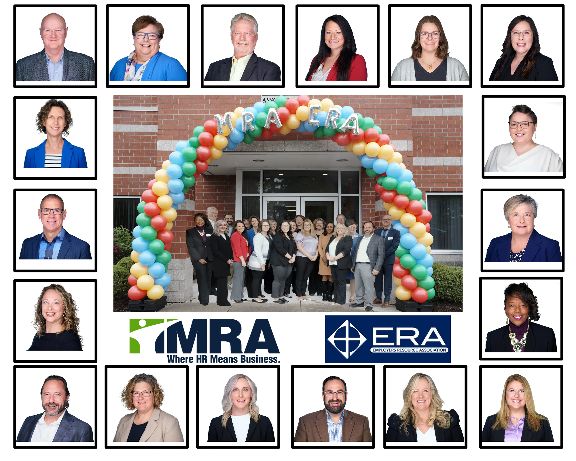 A collage of group headshots taken by Mark Denney.