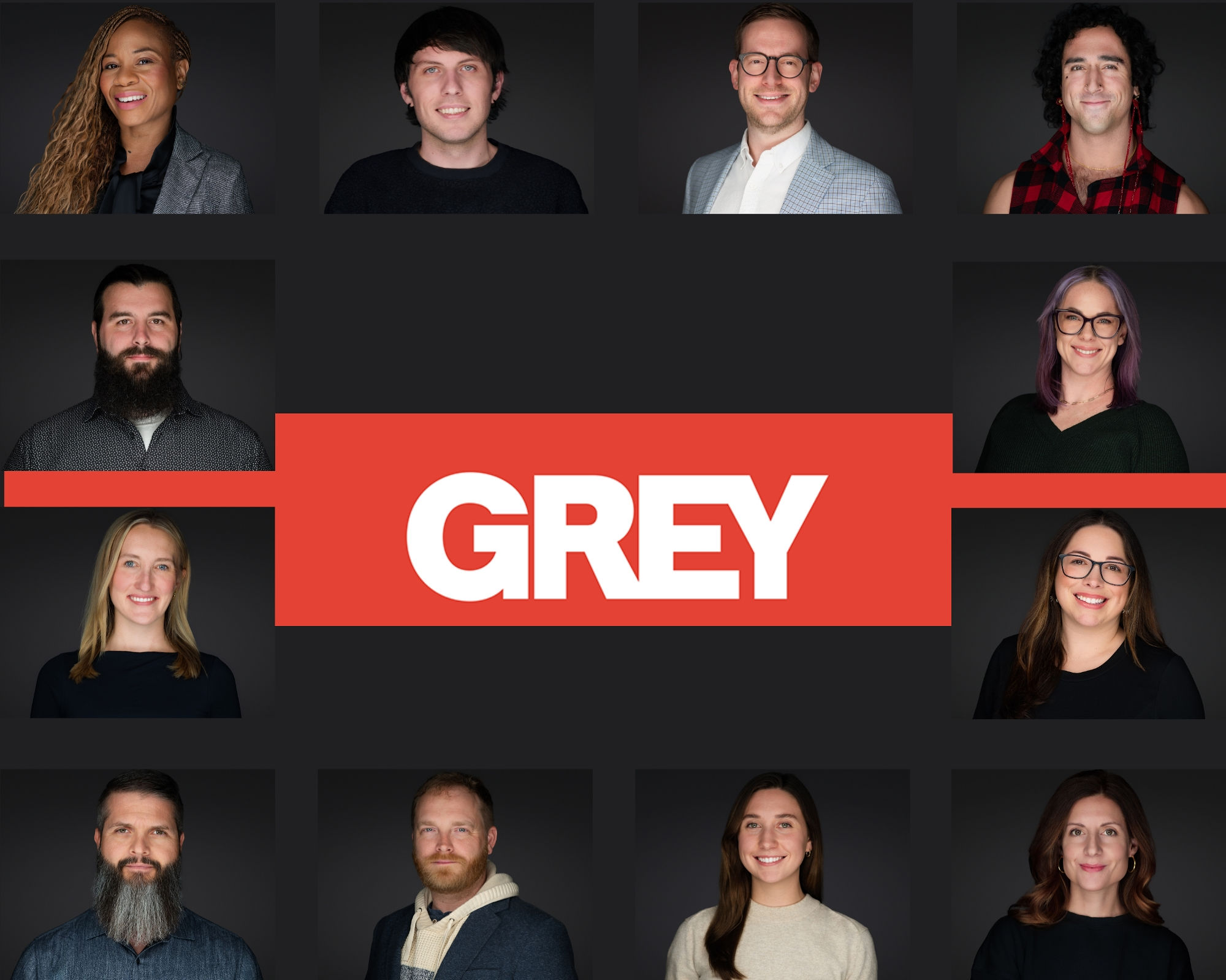 A collage of group headshots taken by Mark Denney.